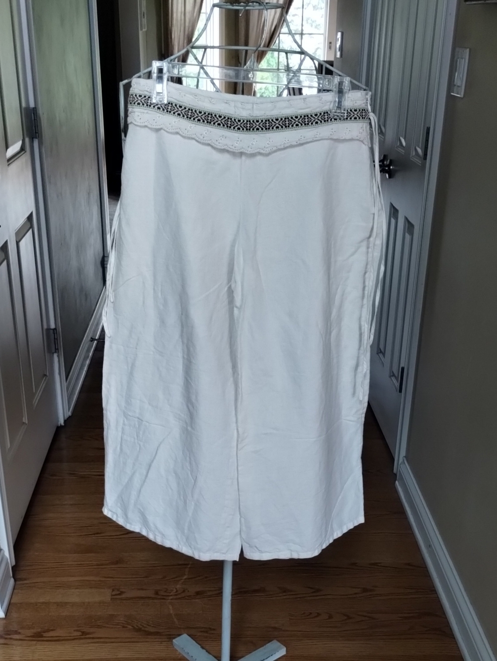 Plenty White Wide-Leg Linen Blend Culottes